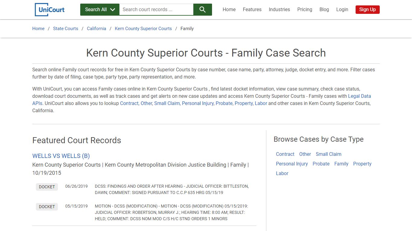 Kern County Superior Courts - Family Case Search